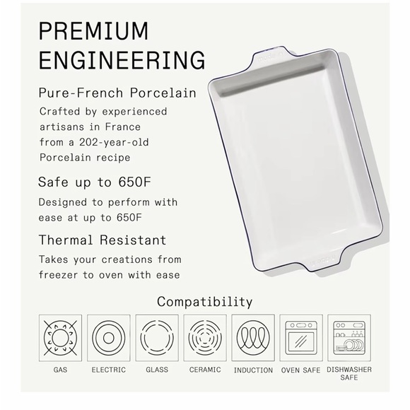 ✨ Made In Porcelain Rectangular Baking Dish ✨ - Picture 5 of 5